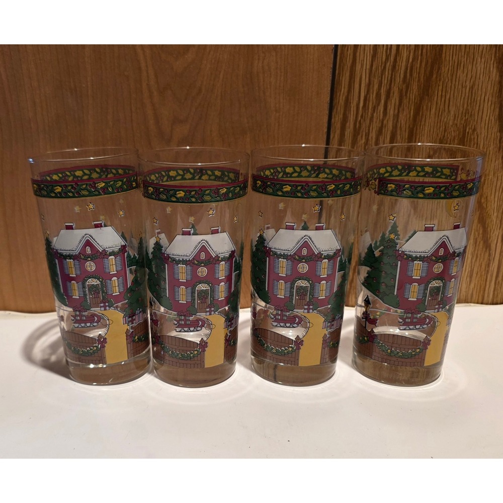 Susan Winget A Christmas Story International China Drinking Glasses Set of 4